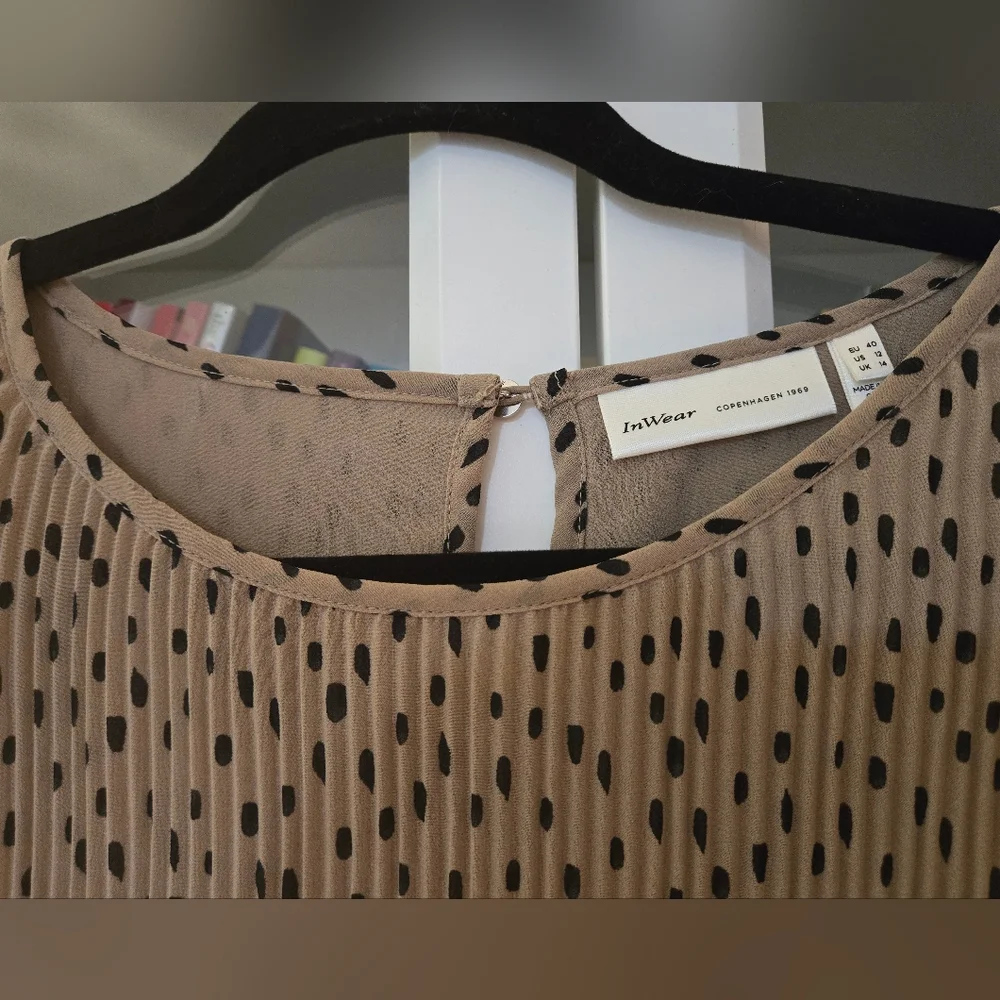 Polka Dot Long-Sleeve Pleated Blouse by InWear Copenhagen - Picture 6 of 13